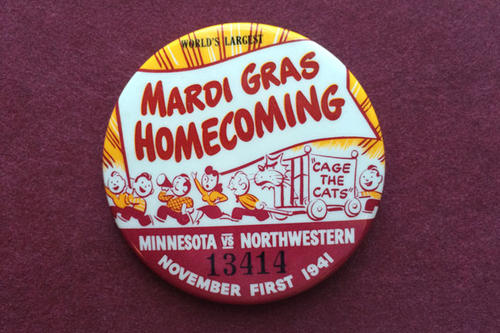 The Mardi Gras Homecoming button from 1941.