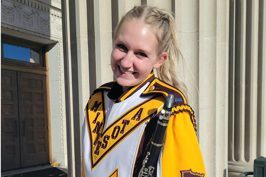 Claire Busse in her band uniform
