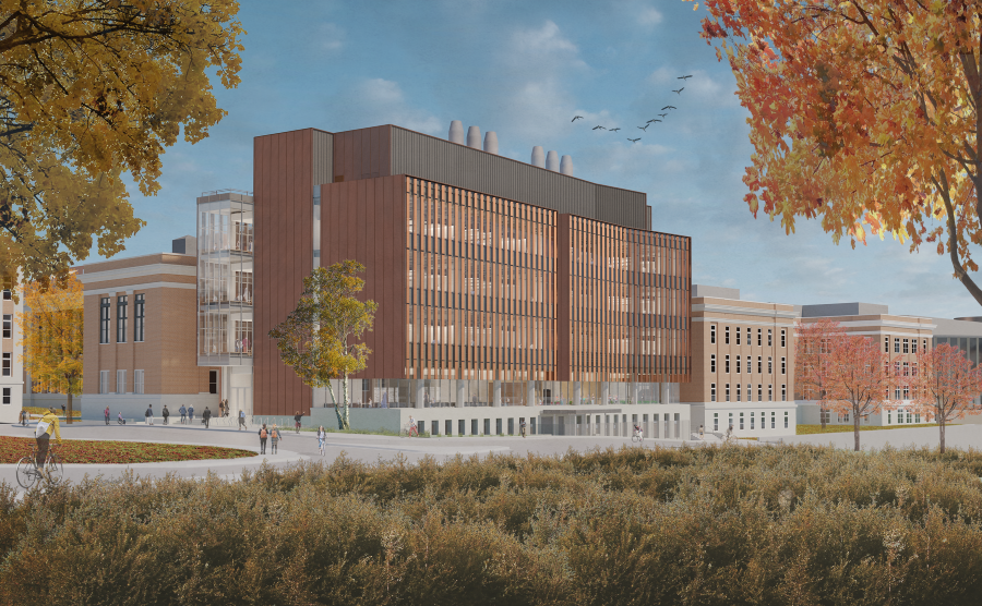 Rendering of the building design for the renewed chemistry labs facility