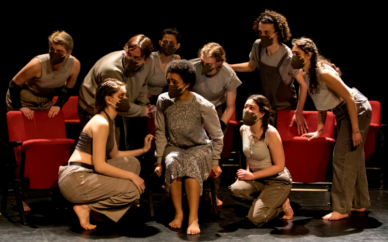 Naylor, center, playing Eurydice in “Antigone” by Sophocles, adapted by Anne Carson, fall 2022