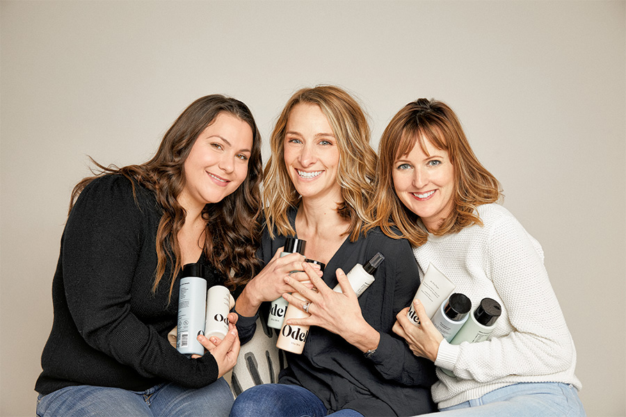 Odele Founders Shannon Kearney, Lindsay Holden (’10 MBA), and Britta Chatterjee (’03 BSB, ’10 MBA)