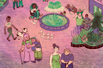 Illustrated image showing a variety of people of different ages, body types and gender presentations.