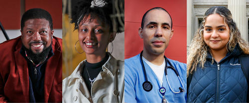 The four subjects of the 2024 series of Where it Starts stories, Adriad Davis, Hermela Solomon, Anthony Williams, and Yusra Hassan