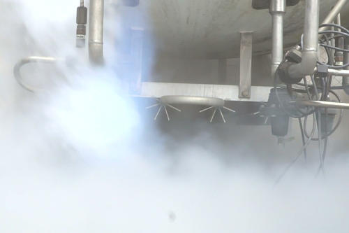 Liquid nitrogen smoke in the laboratory