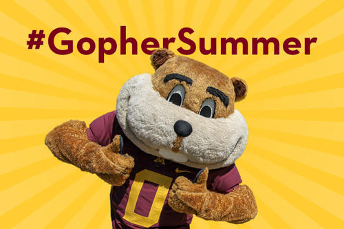 A graphic with Goldy Gopher and the text #GopherSummer