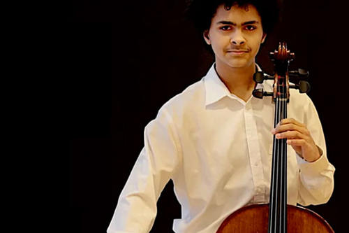 A student plays his cello.