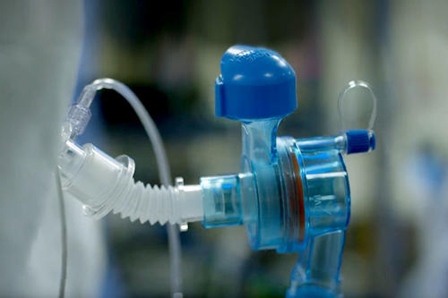 Close up of a ventilator tubing