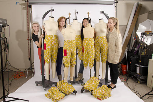 Four College of Design students. Photo by David Bowers