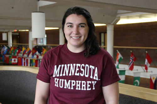 Michele Girard poses at the Humphrey School.