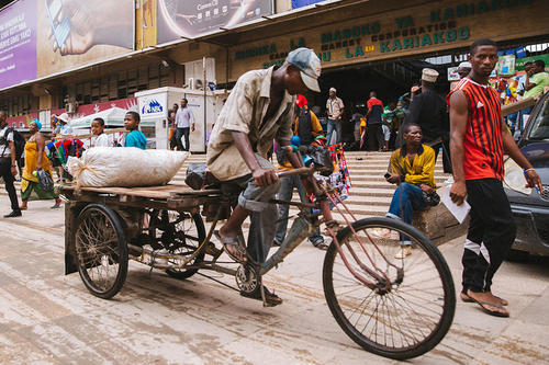 A street scene in Tanzania.